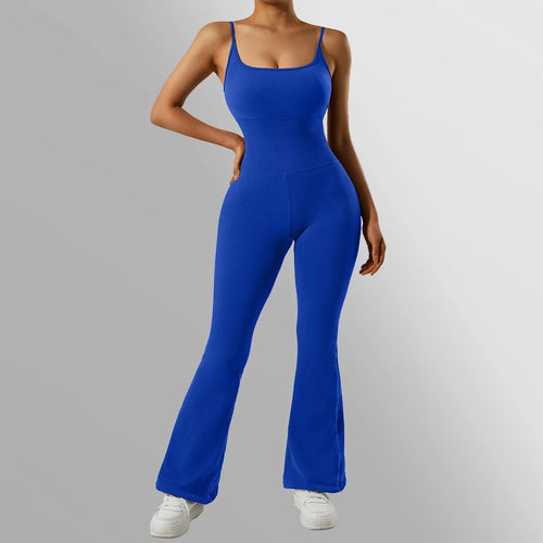 Solid Sleeveless Jumpsuit Women Elastic Hight Outfit Fitness Sportwear-Casual Jumpsuits & Rompers-Arimonz-Arimonz