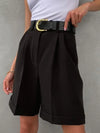 Solid Women's Summer Shorts High Waist Loose Zipper Shorts for Women-Shorts-Arimonz-Arimonz