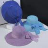 Straw Beach Hat with Ribbon Sun Protection Summer Outing Hat-Summer Hats-Arimonz-Arimonz