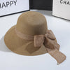 Straw Beach Hat with Ribbon Sun Protection Summer Outing Hat-Summer Hats-Arimonz-Arimonz