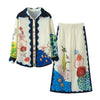 Street Print Shirt Pants Women Set Single Collar Shirt Pant Set-Wear To Work Sets-Arimonz-Arimonz