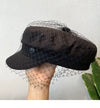 Street Style Newsboy Denim Beret with Mesh Lace Flat Cap for Women-Women's Caps-Arimonz-Arimonz