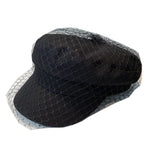 Street Style Newsboy Denim Beret with Mesh Lace Flat Cap for Women-Women's Caps-Arimonz-Black-21-22in-Arimonz