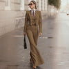 Striped Double-Breasted 3pcs Suit Jacket Pants and Vest Office Outfit-Wear To Work Sets-Arimonz-Arimonz