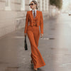Striped Double-Breasted 3pcs Suit Jacket Pants and Vest Office Outfit-Wear To Work Sets-Arimonz-Arimonz