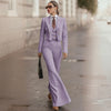 Striped Double-Breasted 3pcs Suit Jacket Pants and Vest Office Outfit-Wear To Work Sets-Arimonz-Arimonz