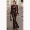 Striped Double-Breasted 3pcs Suit Jacket Pants and Vest Office Outfit-Wear To Work Sets-Arimonz-Arimonz