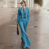Striped Double-Breasted 3pcs Suit Jacket Pants and Vest Office Outfit-Wear To Work Sets-Arimonz-Arimonz