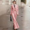 Striped Double-Breasted 3pcs Suit Jacket Pants and Vest Office Outfit-Wear To Work Sets-Arimonz-Arimonz