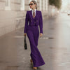 Striped Double-Breasted 3pcs Suit Jacket Pants and Vest Office Outfit-Wear To Work Sets-Arimonz-Arimonz