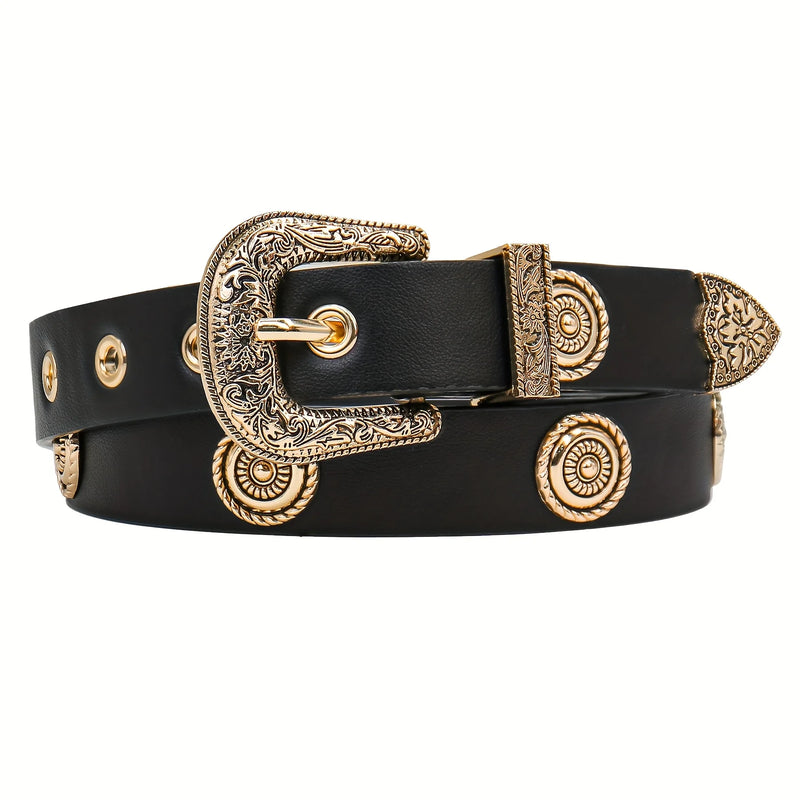 Studded Faux Leather Belt Western Punk Style Fashion Pants  display picture 1