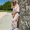 Summer Elegant Printed Half-Sleeve Top and Loose Wide-Leg Pants Set-Wear To Work Sets-Arimonz-Arimonz