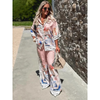 Summer Elegant Printed Half-Sleeve Top and Loose Wide-Leg Pants Set-Wear To Work Sets-Arimonz-Arimonz