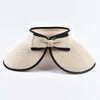 Summer Empty Top Straw Hat Foldable Wide Large Brim Bowknot Sun Hat-Summer Hats-Arimonz-Beige-One Size-Arimonz