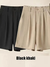 Summer Shorts Loose Ventilate Solid High Waisted Short for Women-Shorts-Arimonz-Black and khaki-S-Arimonz