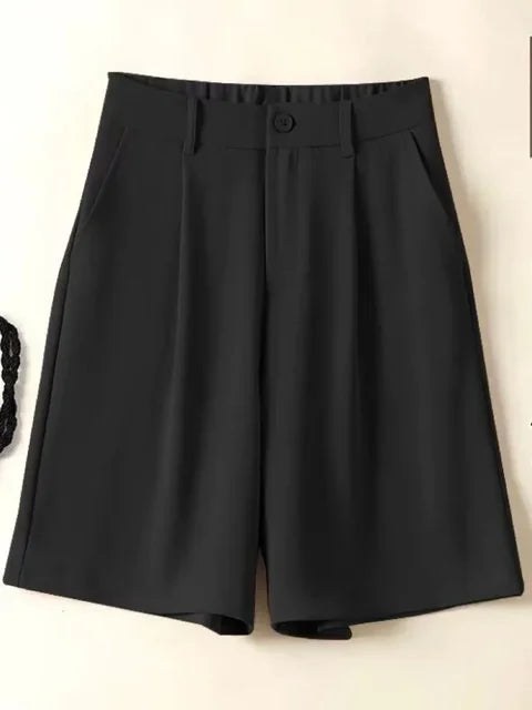 Summer Shorts Loose Ventilate Solid High Waisted Short for Women-Shorts-Arimonz-black-S-Arimonz