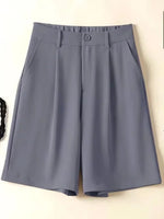 Summer Shorts Loose Ventilate Solid High Waisted Short for Women-Shorts-Arimonz-Grey-S-Arimonz