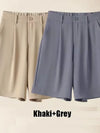 Summer Shorts Loose Ventilate Solid High Waisted Short for Women-Shorts-Arimonz-Khaki and Grey-S-Arimonz