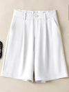 Summer Shorts Loose Ventilate Solid High Waisted Short for Women-Shorts-Arimonz-White-S-Arimonz