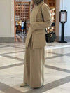 Tassel Design Asymmetric Button Fit Blazer and High Waist Loose Pants-Wear To Work Sets-Arimonz-Arimonz