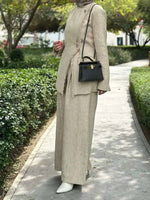 Tassel Design Asymmetric Button Fit Blazer and High Waist Loose Pants-Wear To Work Sets-Arimonz-Arimonz