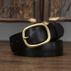 Thick Cowskin Strap with Copper Pin Buckle Retro Genuine Leather Belt-Belts-Arimonz-Arimonz