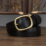 Thick Cowskin Strap with Copper Pin Buckle Retro Genuine Leather Belt-Belts-Arimonz-Arimonz
