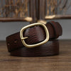 Thick Cowskin Strap with Copper Pin Buckle Retro Genuine Leather Belt-Belts-Arimonz-Arimonz