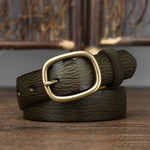 Thick Cowskin Strap with Copper Pin Buckle Retro Genuine Leather Belt-Belts-Arimonz-Arimonz