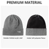 Thick Fleece-Lined Cuffed Knit Hat Stretchy Winter Beanie Hat-Winter Hats-Arimonz-Arimonz