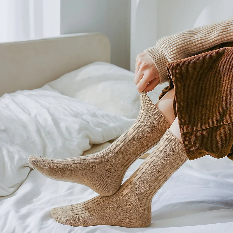 Thicken Thermal Cashmere Wool Solid Color 6 Pairs Winter Warm Socks-Socks & Tights-Arimonz-Arimonz
