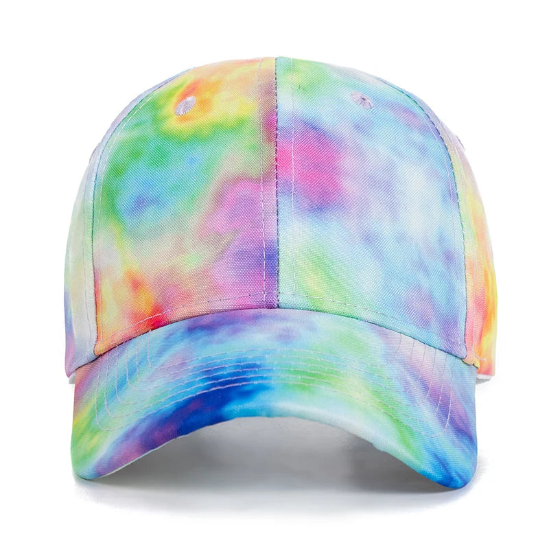 Tie-Dye Baseball Cap Multicolor Irregular Print Streetwear Outdoor Hat-Women's Caps-Arimonz-Arimonz