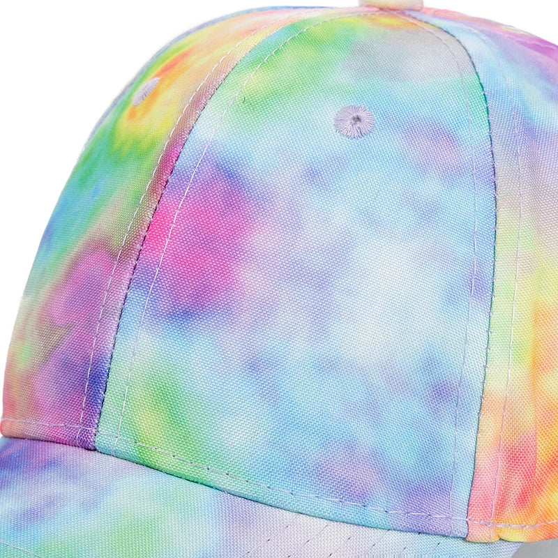 Tie-Dye Baseball Cap Multicolor Irregular Print Streetwear Outdoor Hat-Women's Caps-Arimonz-Arimonz