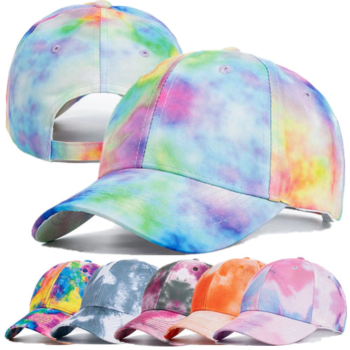Tie-Dye Baseball Cap Multicolor Irregular Print Streetwear Outdoor Hat-Women's Caps-Arimonz-Arimonz