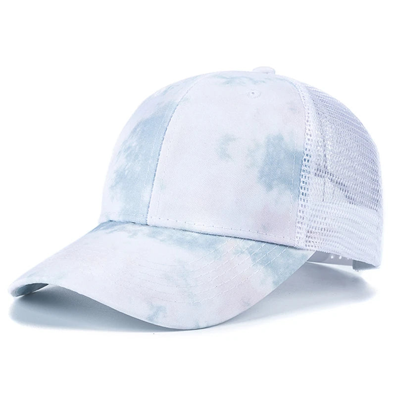 Tie-Dye Baseball Cap Multicolor Irregular Print Streetwear Outdoor Hat-Women's Caps-Arimonz-Beige 2-21-23in-Arimonz