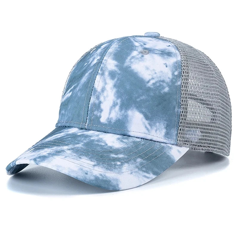 Tie-Dye Baseball Cap Multicolor Irregular Print Streetwear Outdoor Hat-Women's Caps-Arimonz-Blue 2-21-23in-Arimonz