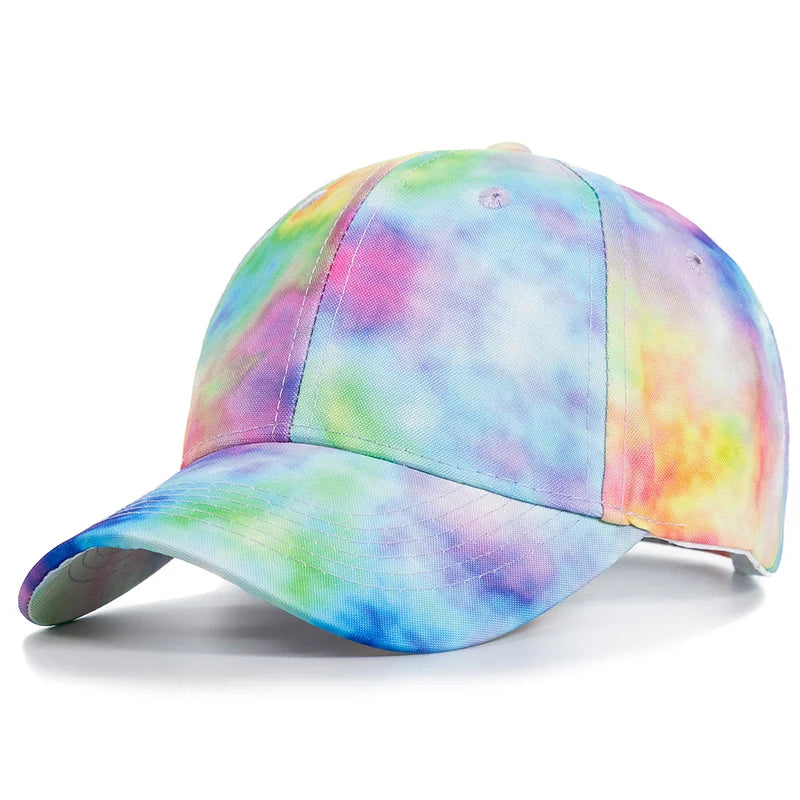 Tie-Dye Baseball Cap Multicolor Irregular Print Streetwear Outdoor Hat-Women's Caps-Arimonz-Green-21-23in-Arimonz