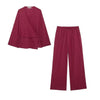 Tie-Front Two Piece Outfit Wide Leg and Blazer Suit Spring Office Chic-Wear To Work Sets-Arimonz-Red Suit-XS-Arimonz