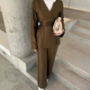 Tie-Front Two Piece Outfit Wide Leg and Blazer Suit Spring Office Chic-Wear To Work Sets-Arimonz-Arimonz