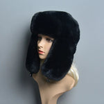 Trapper Windproof Warm Earflap Bonnet Bomber Hat Snow Caps Winter Hat-Winter Hats-Arimonz-Black-Suitable (55cm-61cm) 22-24 inches-Arimonz