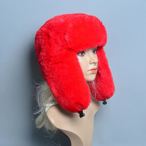 Trapper Windproof Warm Earflap Bonnet Bomber Hat Snow Caps Winter Hat-Winter Hats-Arimonz-Red-Suitable (55cm-61cm) 22-24 inches-Arimonz