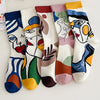 Trendy Personality Tide 5 Pairs Graffiti Unisex Cotton Couple Socks-Socks & Tights-Arimonz-Arimonz