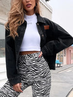 Turn-down Collar Loose Denim Jacket Single Breasted Casual Jean Jacket-Jean Jackets-Arimonz-Black-S-Arimonz