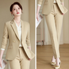 Two-piece Trouser Pants and Suit Jacket Stylish Professional Suit Set-Wear To Work Sets-Arimonz-Apricot Coat-pant-S-Arimonz