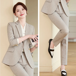Two-piece Trouser Pants and Suit Jacket Stylish Professional Suit Set-Wear To Work Sets-Arimonz-Light gray Coat-pant-S-Arimonz
