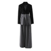Two Tone Suit Set Office Lightweight Wear Matching Outfit Suit Set-Wear To Work Sets-Arimonz-Black and Gray-S (US-4)-Arimonz
