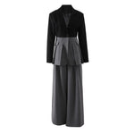 Two Tone Suit Set Office Lightweight Wear Matching Outfit Suit Set-Wear To Work Sets-Arimonz-Black and Gray-S (US-4)-Arimonz