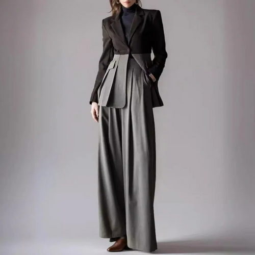 Two Tone Suit Set Office Lightweight Wear Matching Outfit Suit Set-Wear To Work Sets-Arimonz-Arimonz