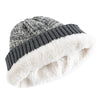 Unisex Two-Tone Winter Hat Fur-Lined Fashion Beanie Knitted Cap-Winter Hats-Arimonz-Arimonz