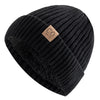 Unisex Two-Tone Winter Hat Fur-Lined Fashion Beanie Knitted Cap-Winter Hats-Arimonz-Arimonz